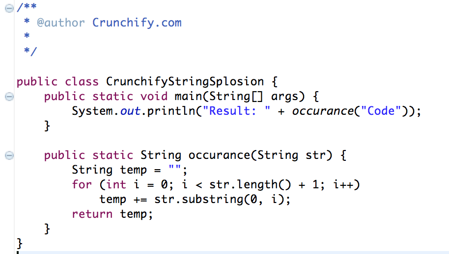 Java: Given a Non-Empty String Like -Code- Return a String Like