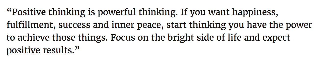 positive thinking is powerful thinking