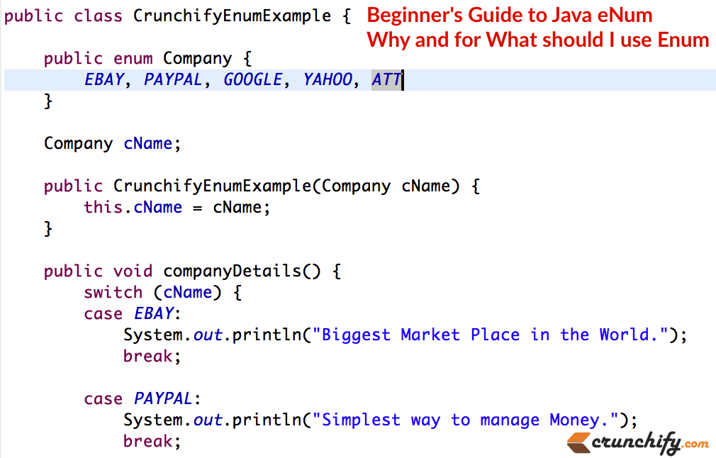 Beginner's Guide to Java eNum Why and for What should I use Enum