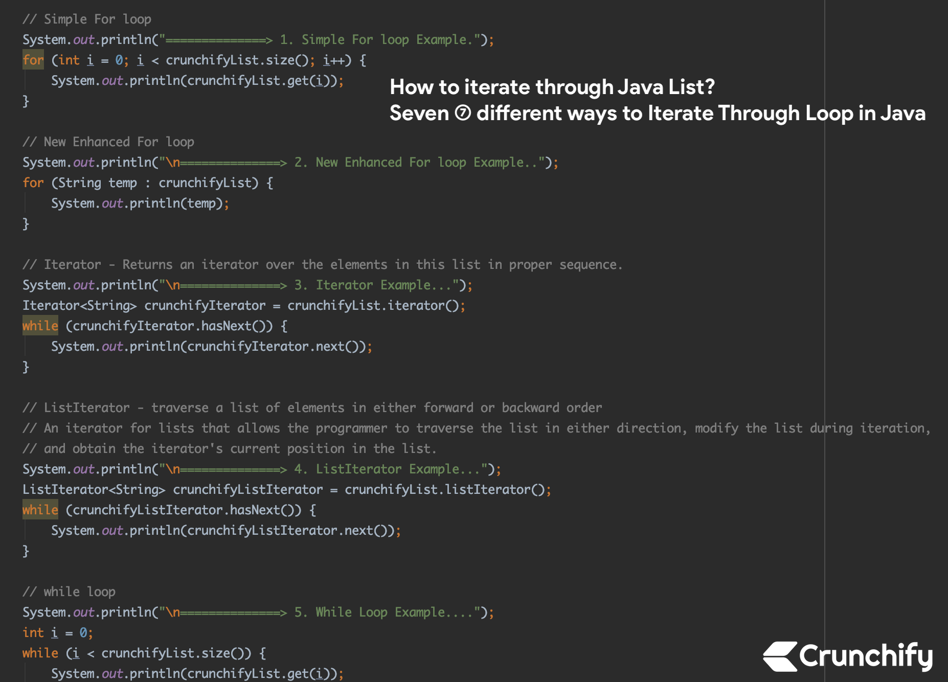 How To Iterate Through Java List Seven 7 Different Ways To Iterate Through Loop In Java 