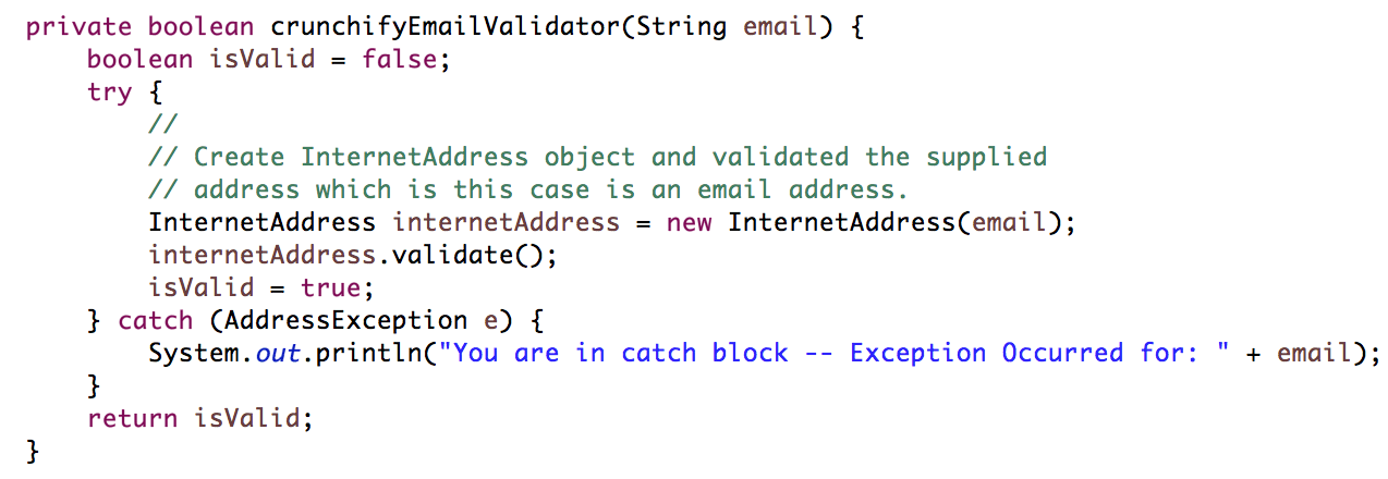 How To Validate Email Address Using Java Mail API Crunchify