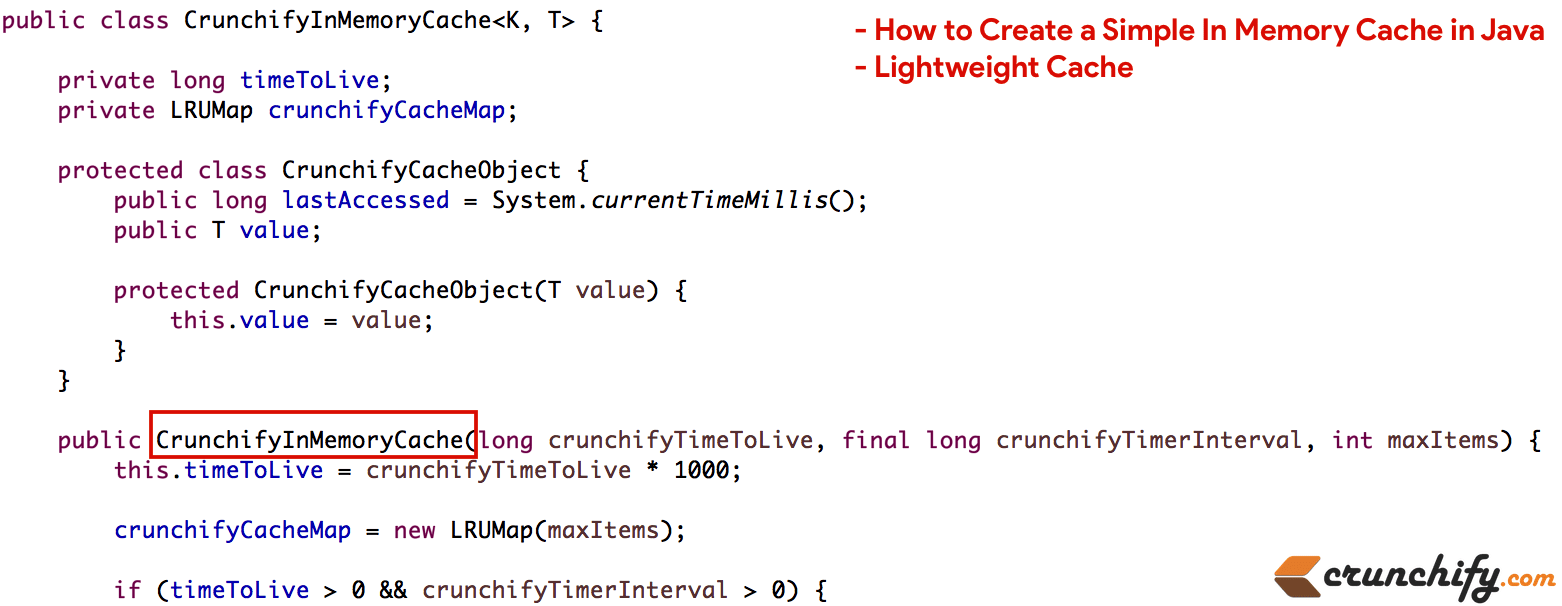 How To Create A Simple In Memory Cache In Java (Best Lightweight Java Cache)  • Crunchify