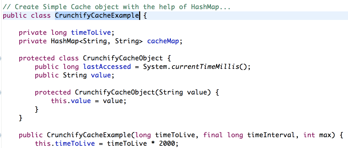 Java In Memory Cache using Hashmap