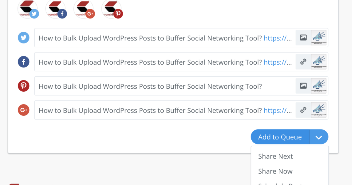 Buffer new Social Sharing Page Layout