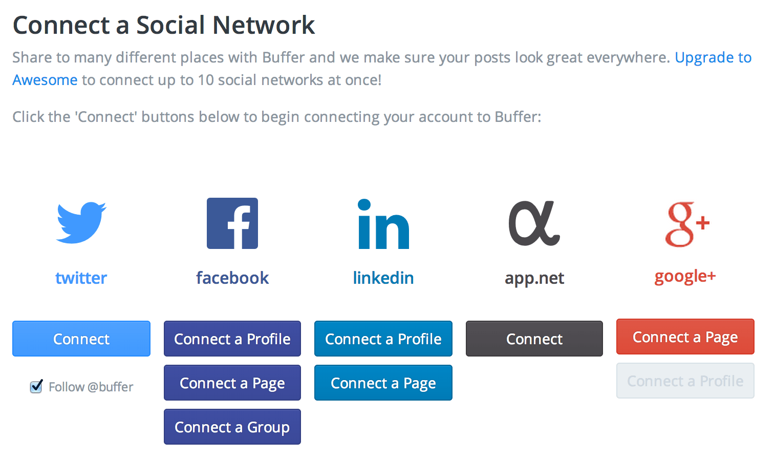 Connect a Social Media - BufferApp