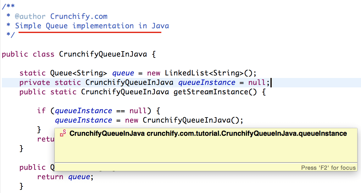 java queue exceptions