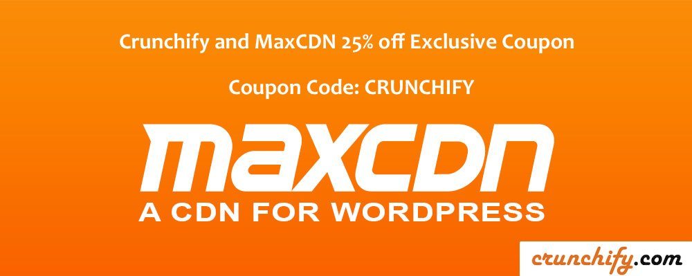 Crunchify and MaxCDN 25% off Exclusive Coupon