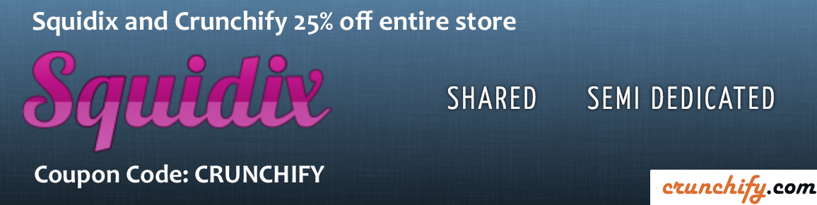 Squidix and Crunchify Exclusive 25% off coupon-CRUNCHIFY