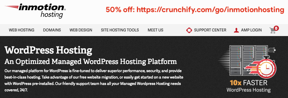 InMotion WordPress Hosting deals by Crunchify