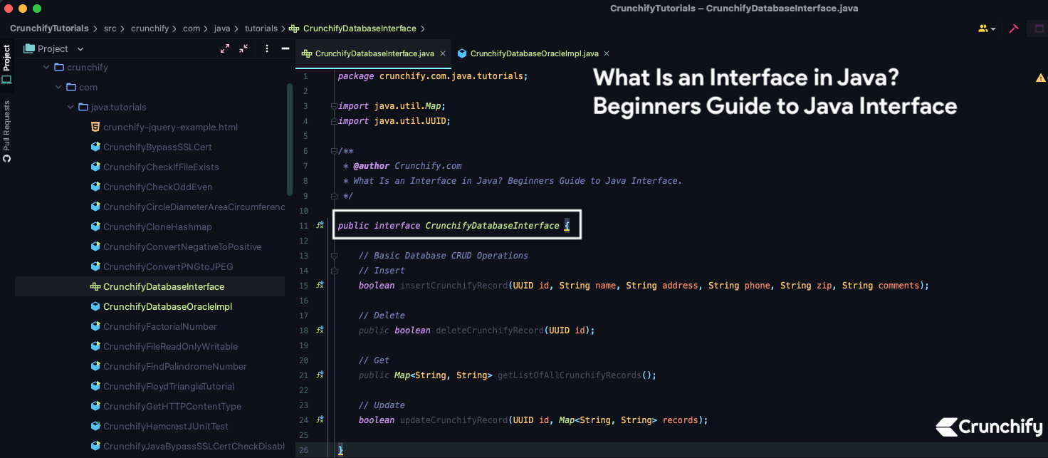 Interfaces in Java. In Java, an interface is a type that…