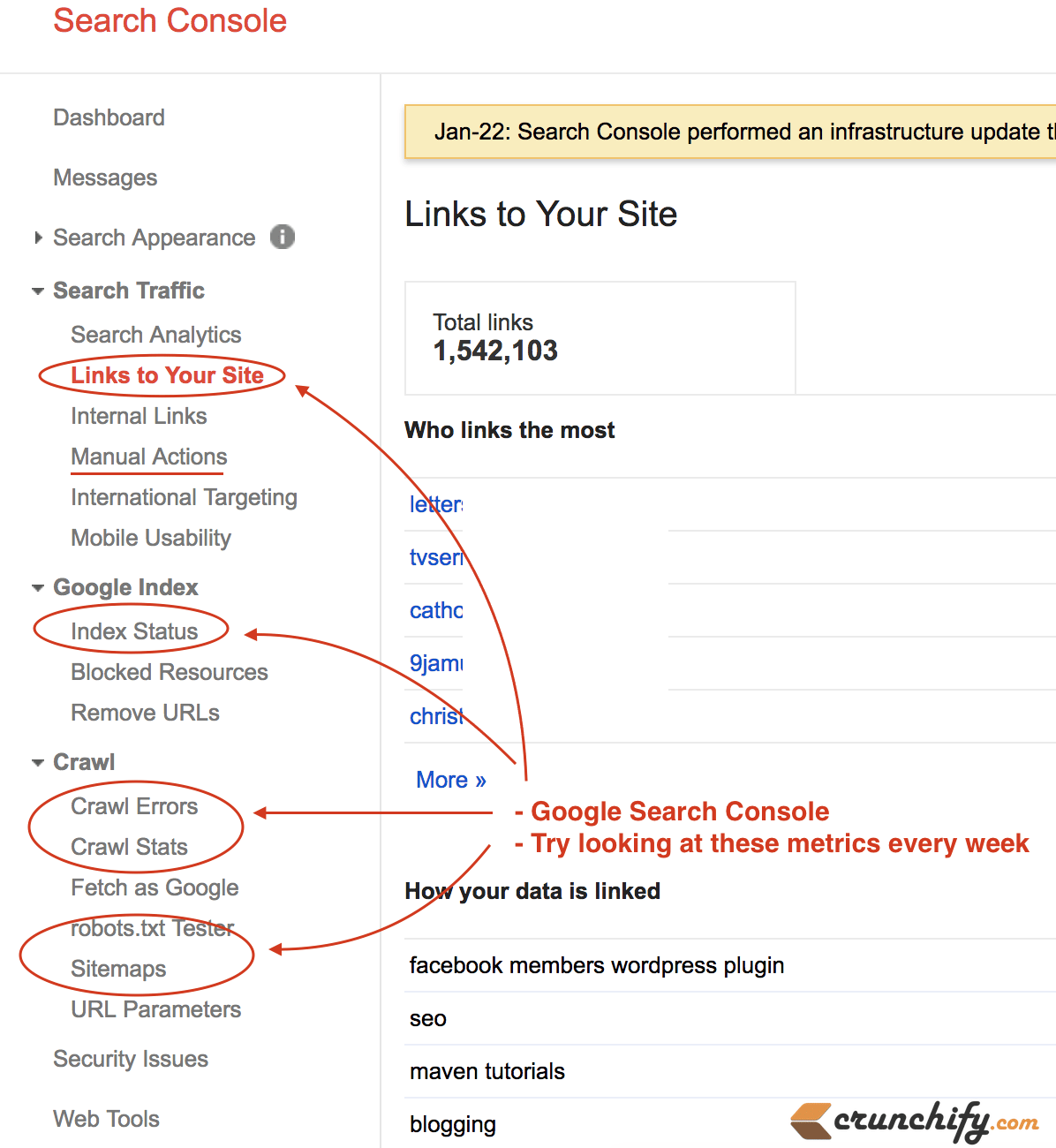 Google Search Console - Try looking at these metrics every week