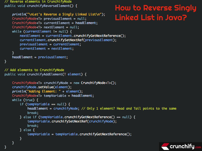 How to Reverse Singly Linked List in Java