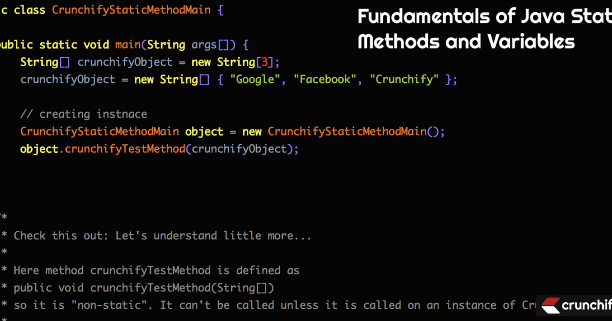Fundamentals of Java Static Methods and Variables
