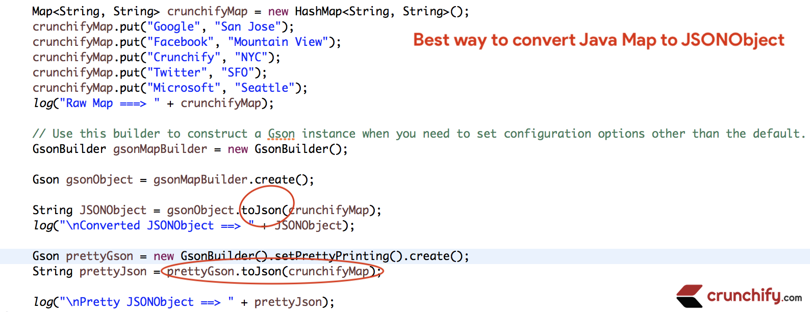 In Java How to Convert Map / HashMap to JSONObject? [4 Different Ways] • Crunchify