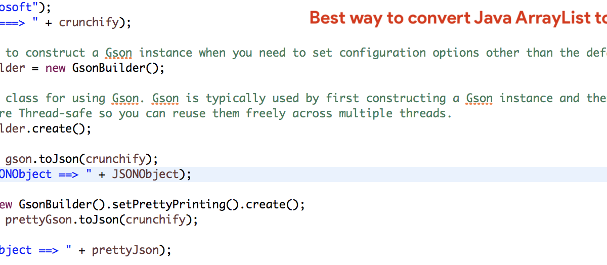 Convert Java ArrayList to JSONObject