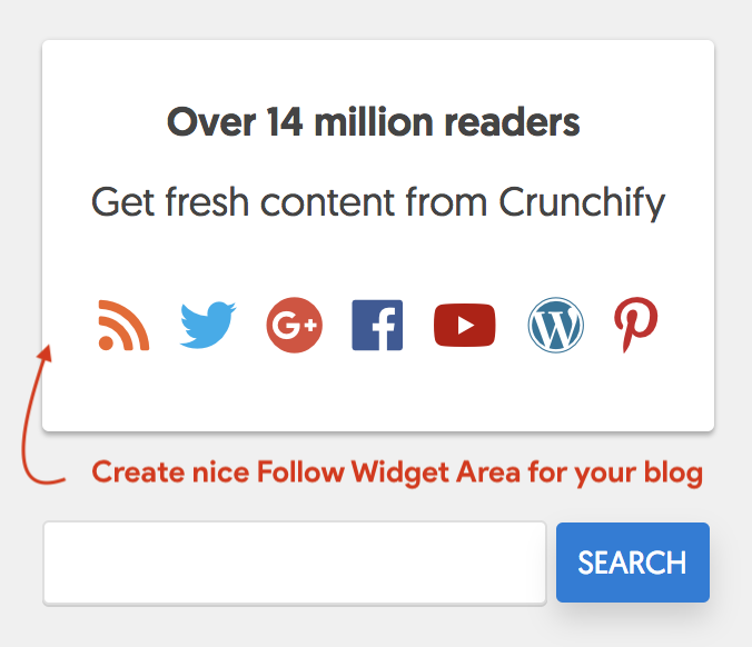 Crunchify - Create nice Follow Widget Area for your blog