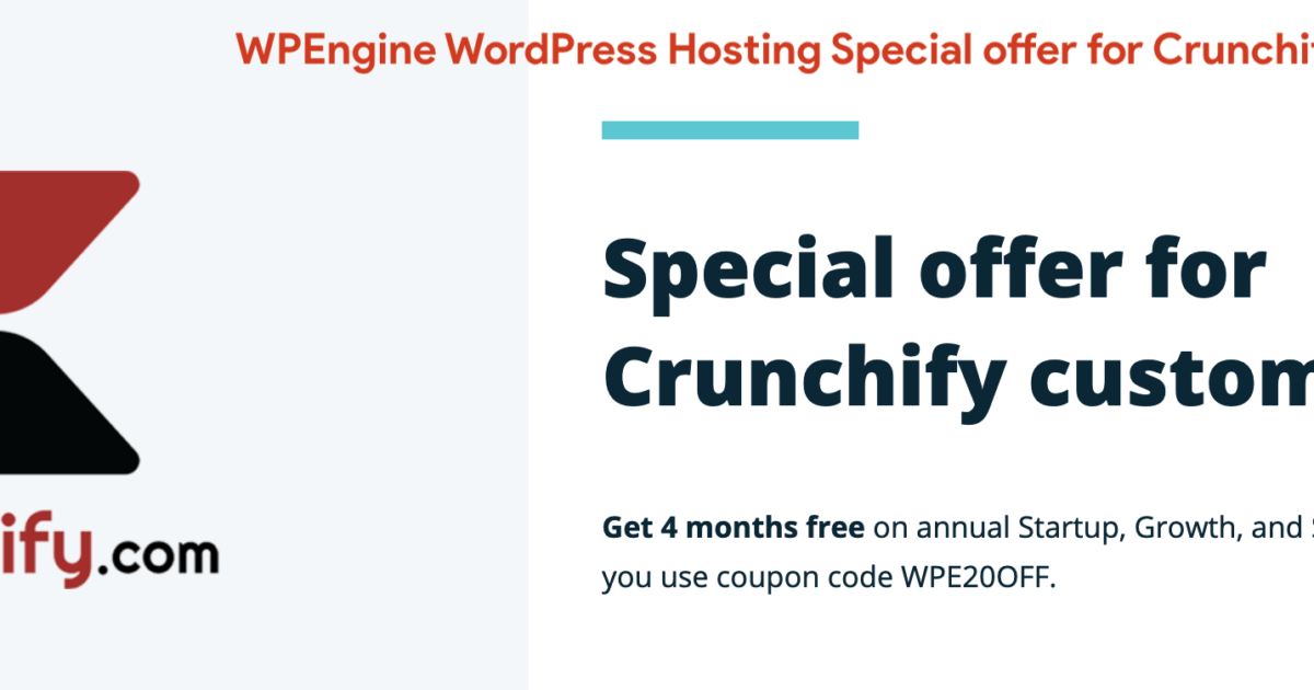 WPEngine WordPress Hosting Special offer for Crunchify customers