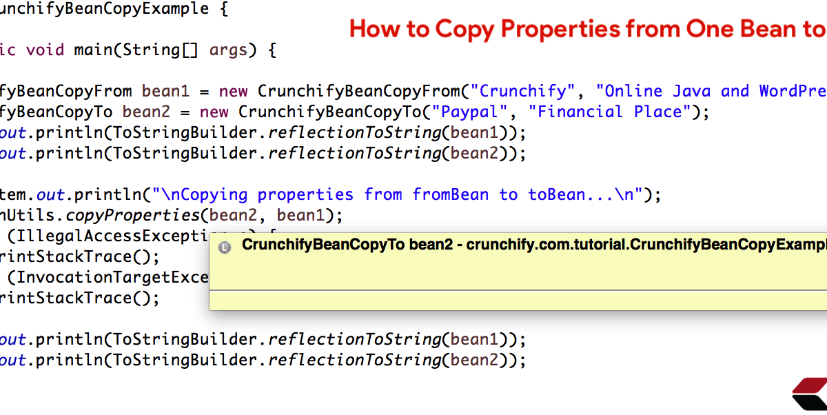 How to Copy Properties from One Bean to Another