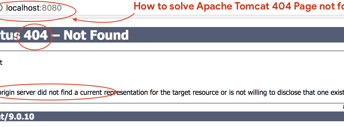 how to solve Apache Tomcat 404 Page not found error?
