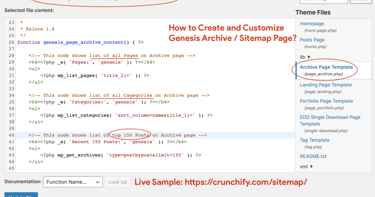 How to Create and Customize Genesis Archive-Sitemap Page