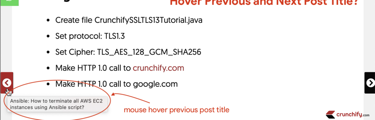 In WordPress how to show Mouse Hover Previous and Next Post Title