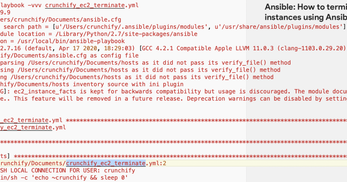 Terminate AWS EC2 instances using Ansible