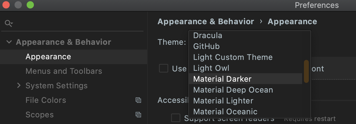 IntelliJ IDEA - change theme option