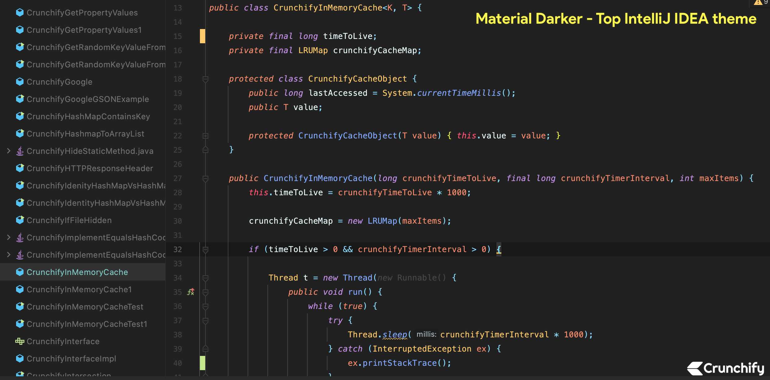 Top IntelliJ IDEA theme - material darker theme