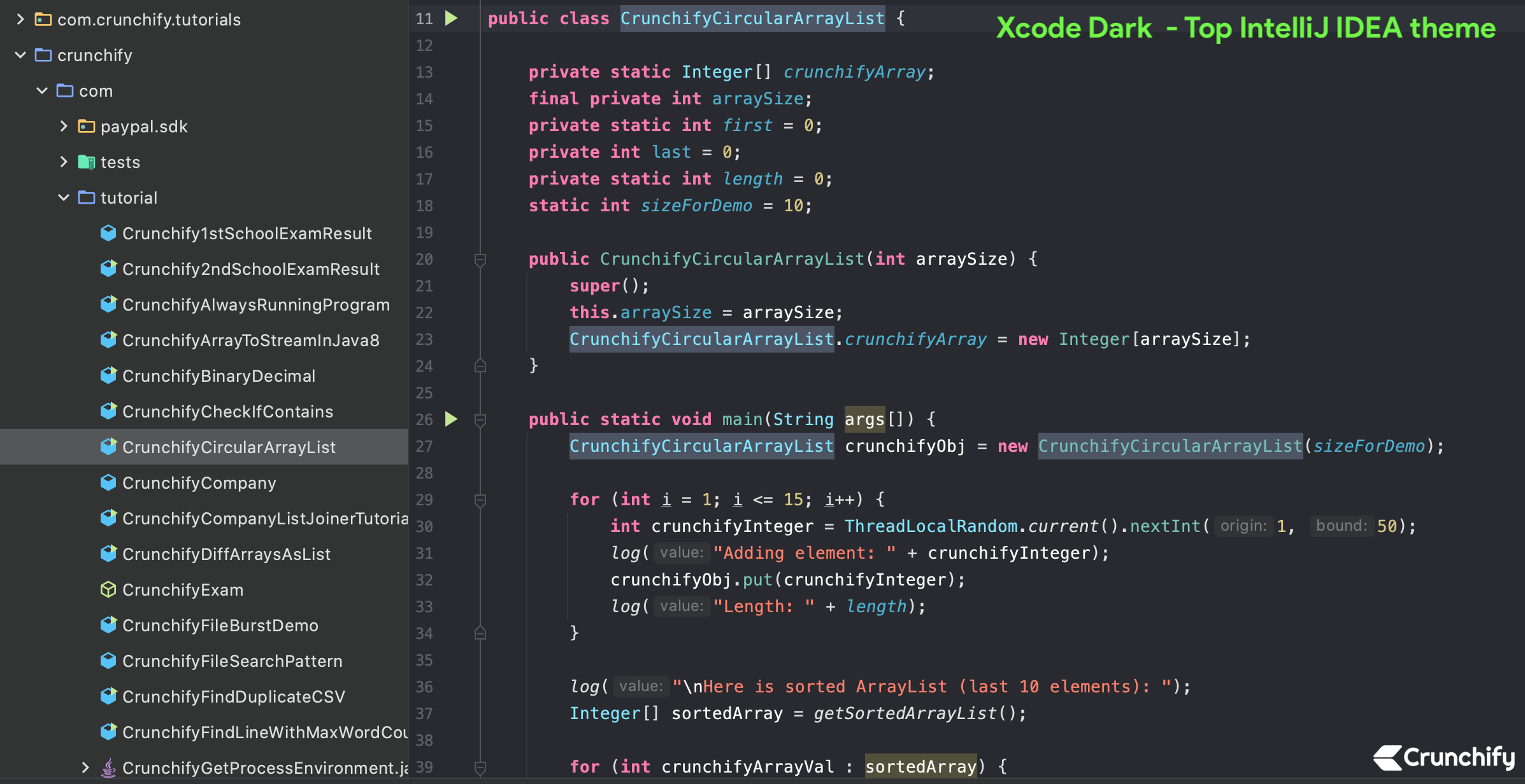 Top IntelliJ IDEA theme - xcode dark theme