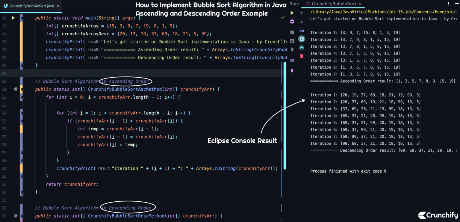 How to Implement Bubble Sort Algorithm in Java - Ascending and ...