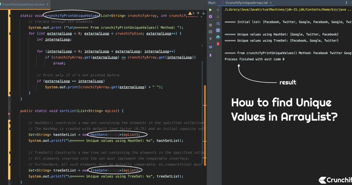 How to find Unique Values in ArrayList