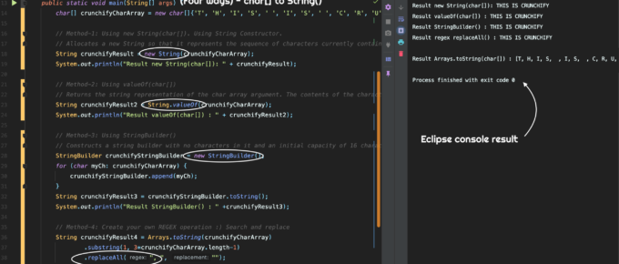 In Java How to Convert Char Array to String (four ways) - char[] to String()