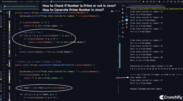 How to Check if Number is Prime or not in Java? How to Generate and ...