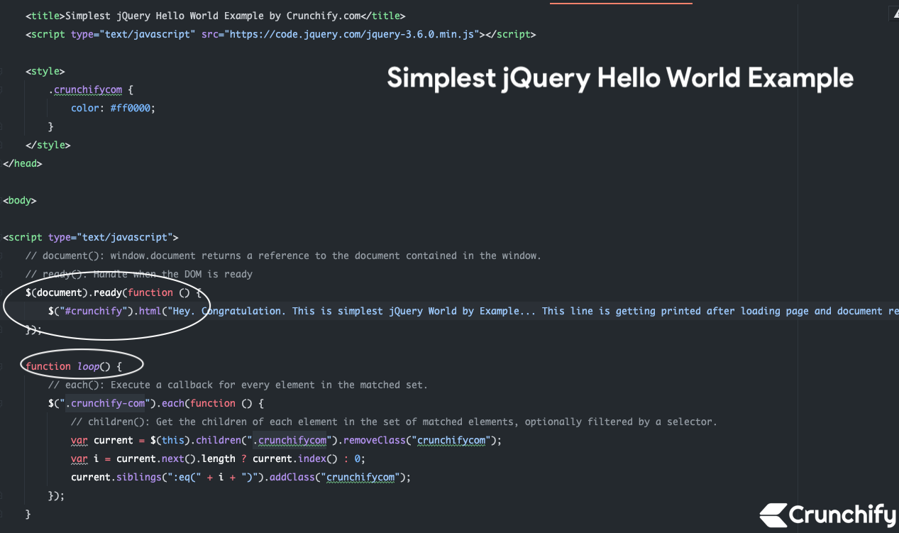 handig Ijveraar hart Simplest jQuery Hello World Example • Crunchify