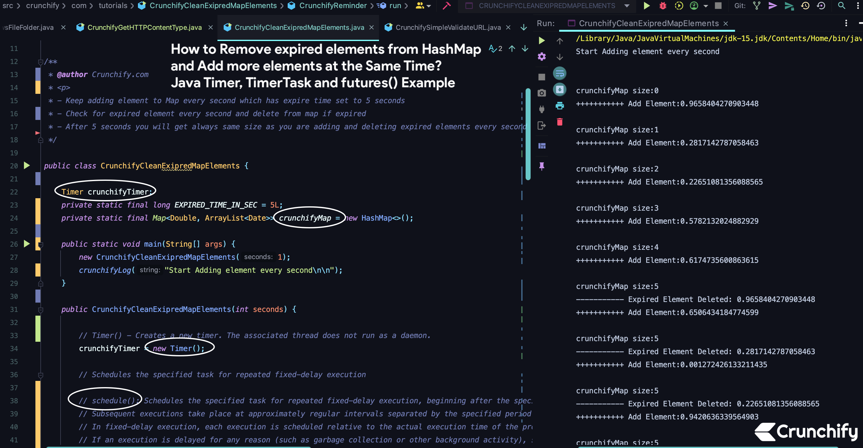 How to Remove expired elements from HashMap and Add more elements at