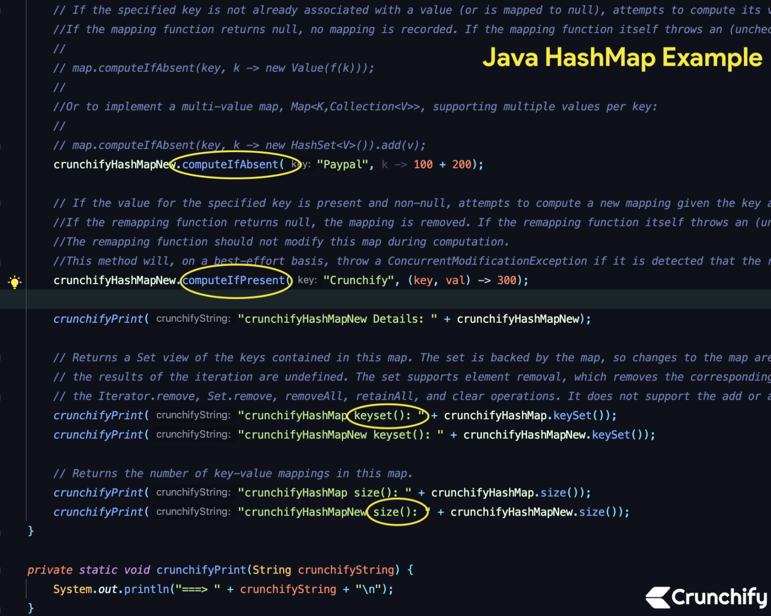 HashMap's clone(), putIfAbsent(), computeIfAbsent(), computeIfPresent ...