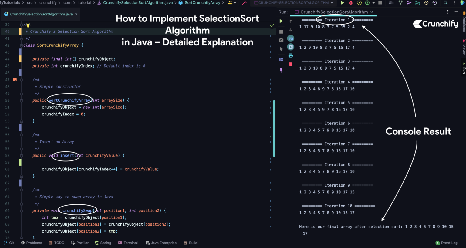 How to Implement Selection Sort Algorithm in Java - Detailed ...