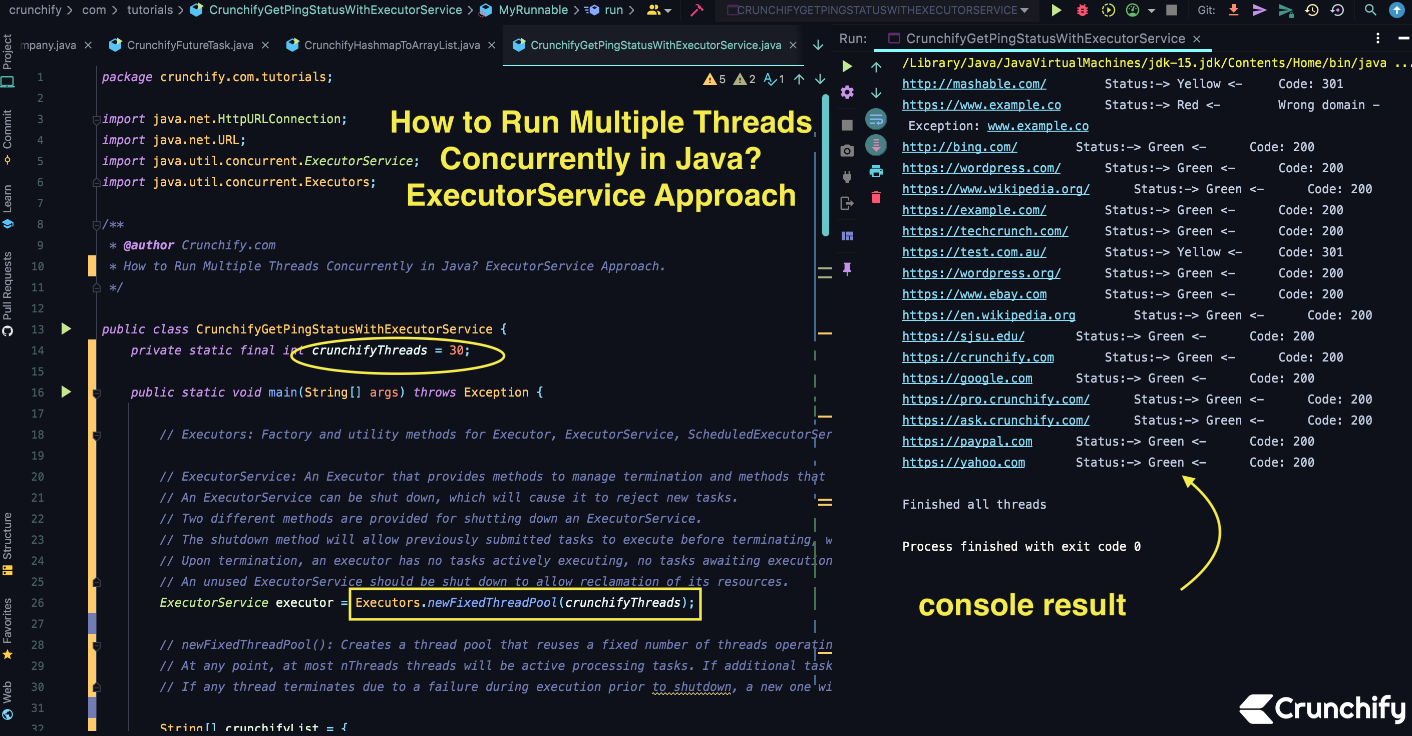 Java Multithreading Code Example