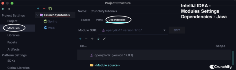 IntelliJ IDEA Project/Module and latest Java setup (Java 17 or newer ...