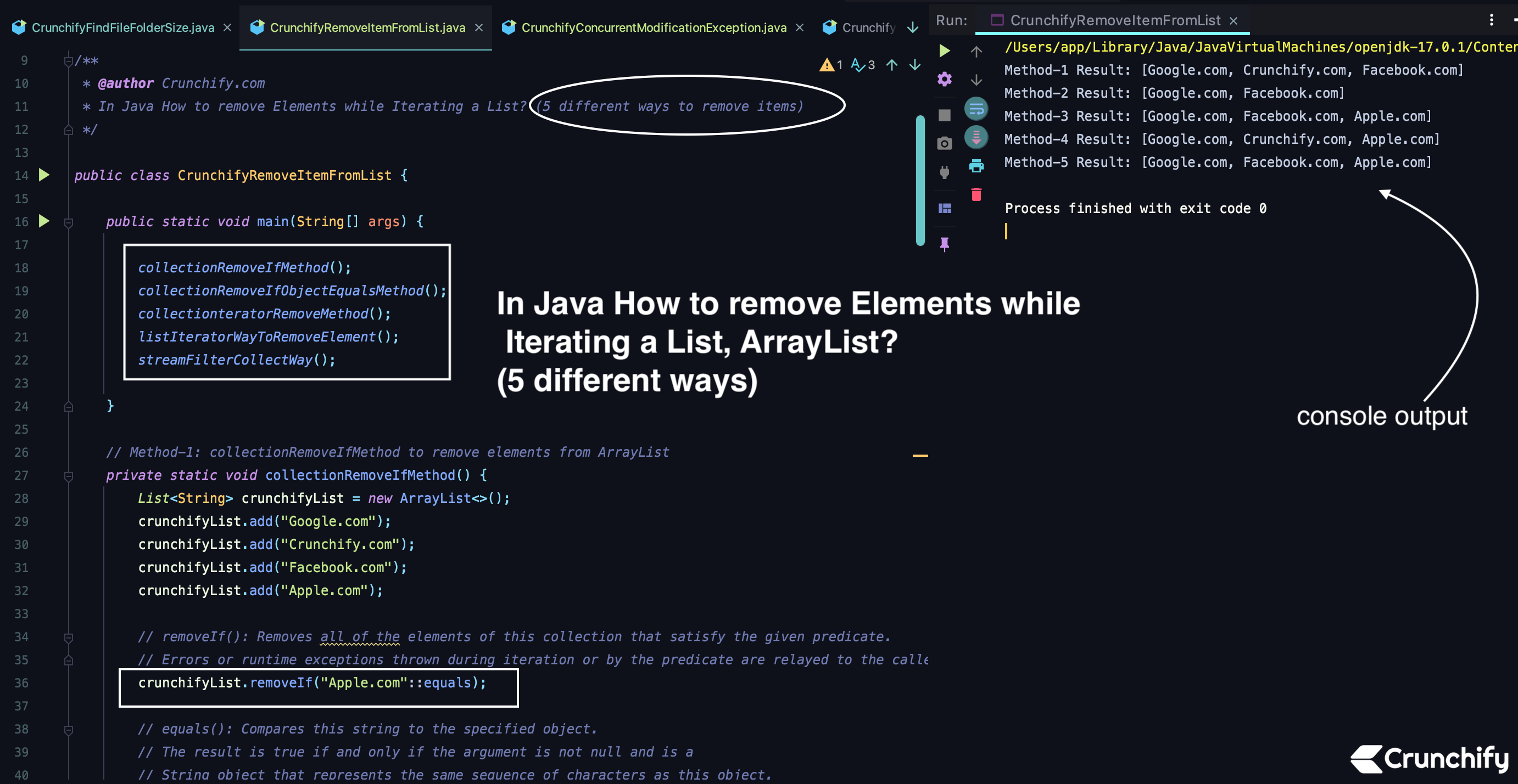 in-java-how-to-remove-elements-while-iterating-a-list-arraylist-5-different-ways-crunchify