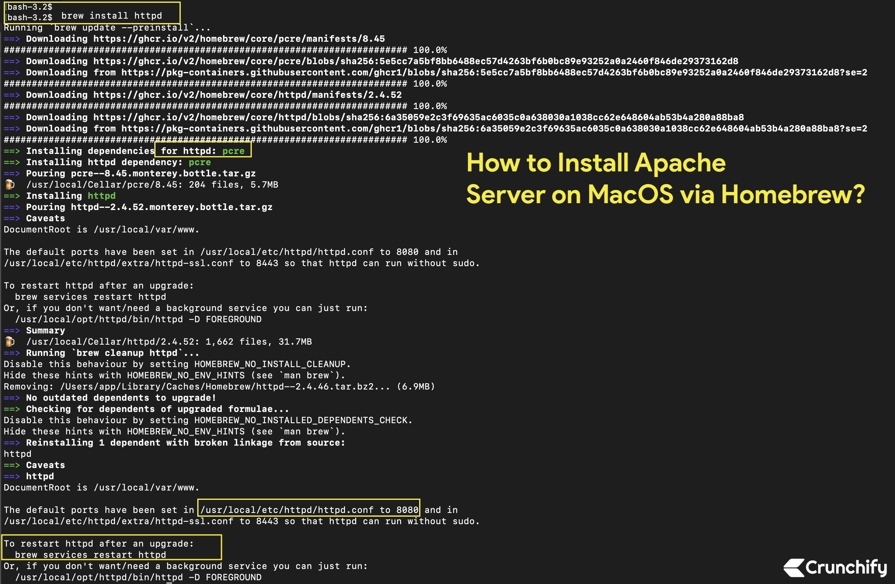 How To Install Apache Httpd On Macos Via Homebrew? • Crunchify