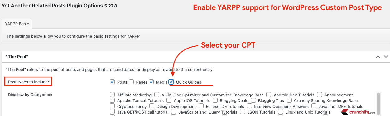 Add YARPP Support for WordPress Custom Post Type