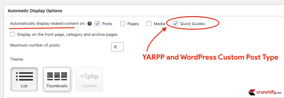 YARPP and WordPress Custom Post Type - Crunchify Tips