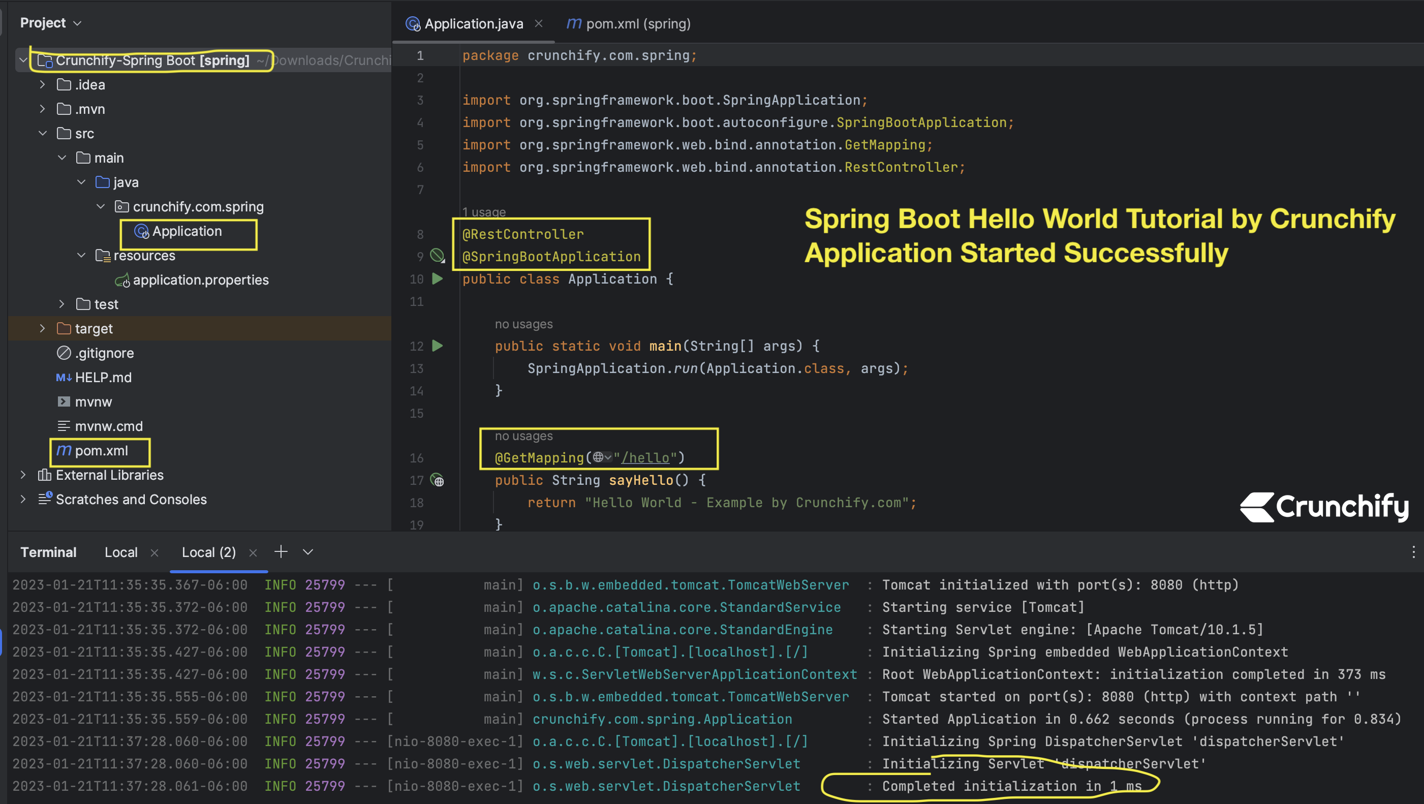 Hello world spring hot sale boot web application