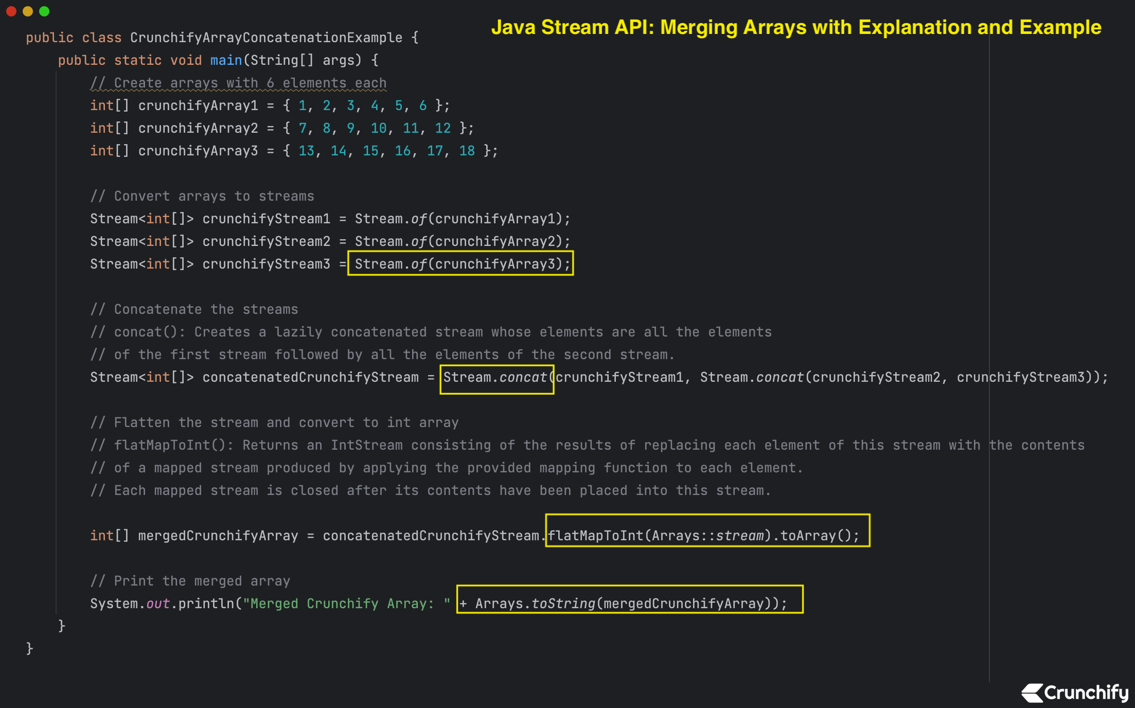 Java Stream API Merging Arrays with Explanation and Example